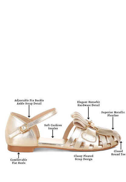 London Rag Noori Metallic Fringe Flat Sandals