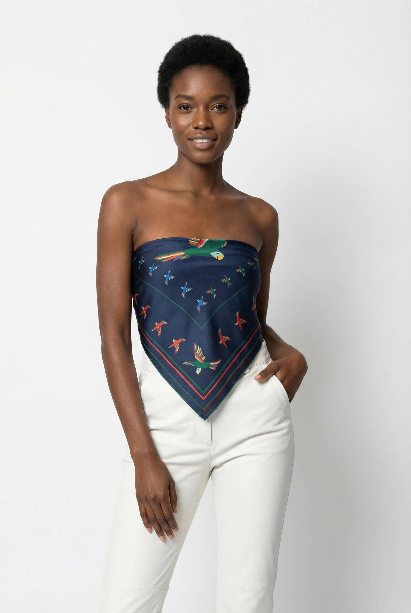 Jessie Zhao Sky Parade Double Sided Silk Scarf