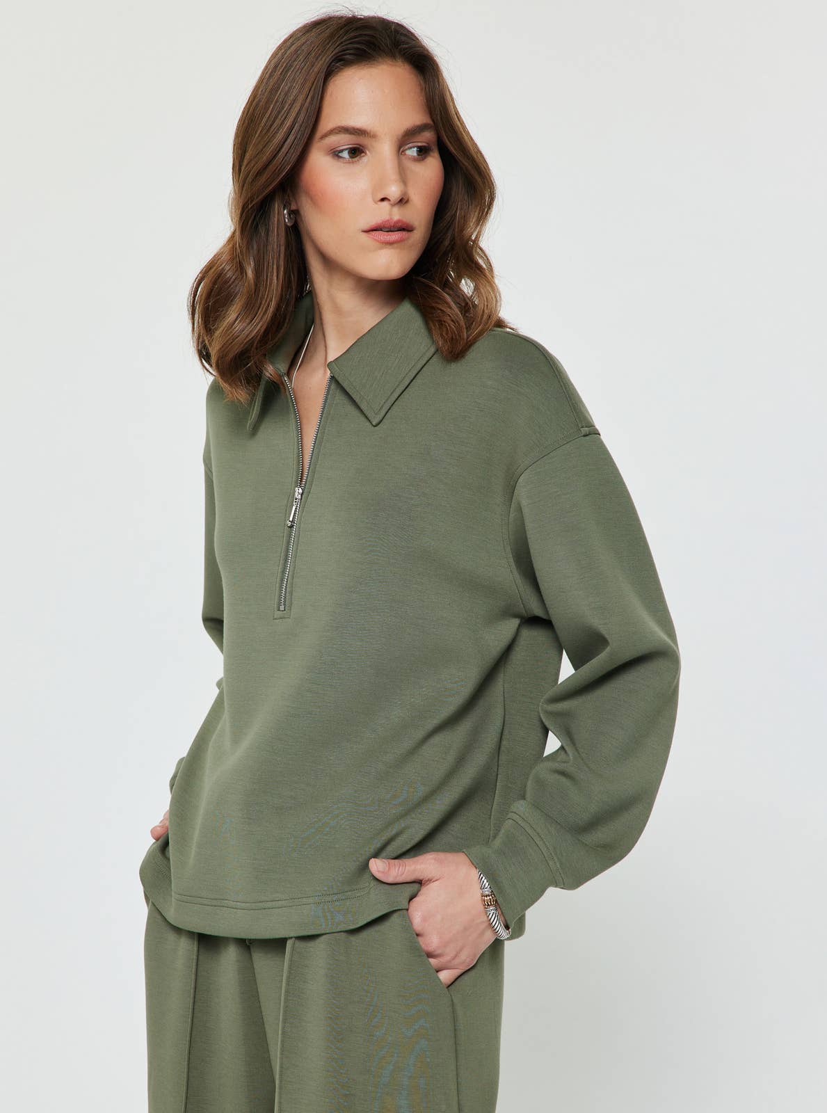 Current Air Collared Half-Zip Pullover Sweatshirt