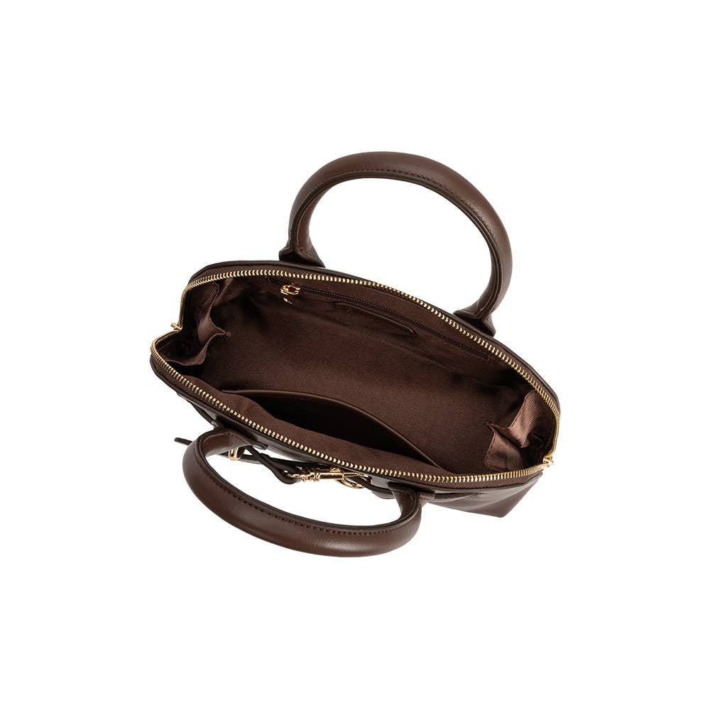 Melie Bianco Rue Espresso Recycled Vegan Leather Top Handle Bag