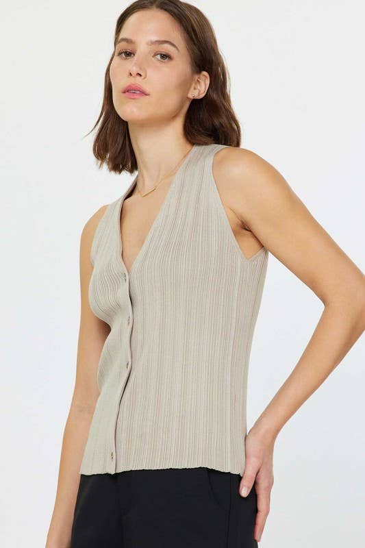Current Air Pleated Sleeveless Sweater