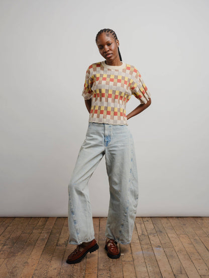 The Endery Anni Grid Plaited Tee - Elemental