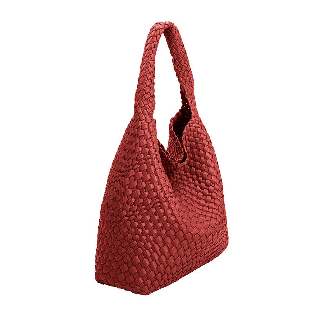 Melie Bianco Johanna Red Large Recycled Vegan Leather Shoulder Bag