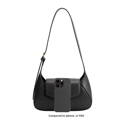 Melie Bianco Melody Black Recycled Vegan Leather Shoulder Bag