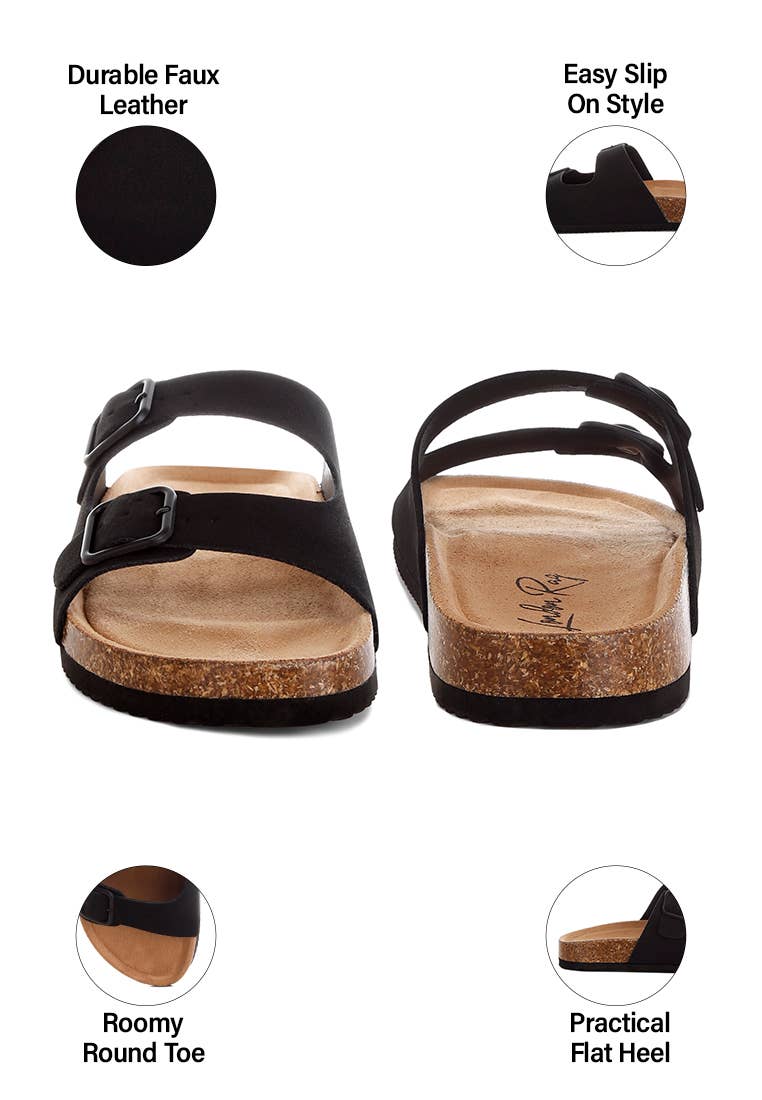 London Rag Gloriosa The Double Strap Slide Sandals
