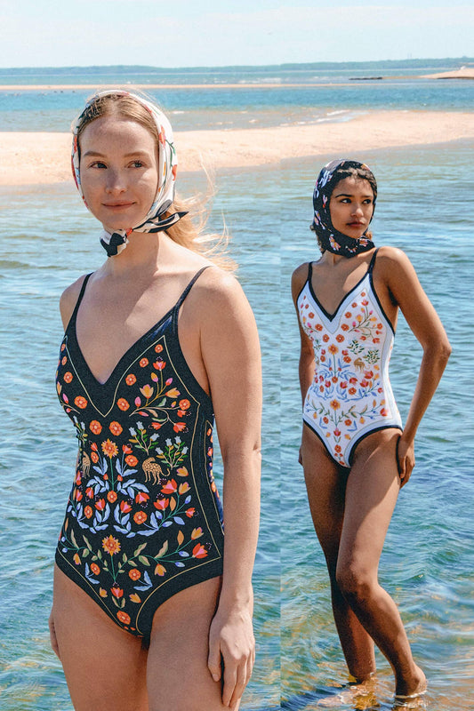Jessie Zhao Night Imagination Reversible V-Neck One-Piece Swimsuit