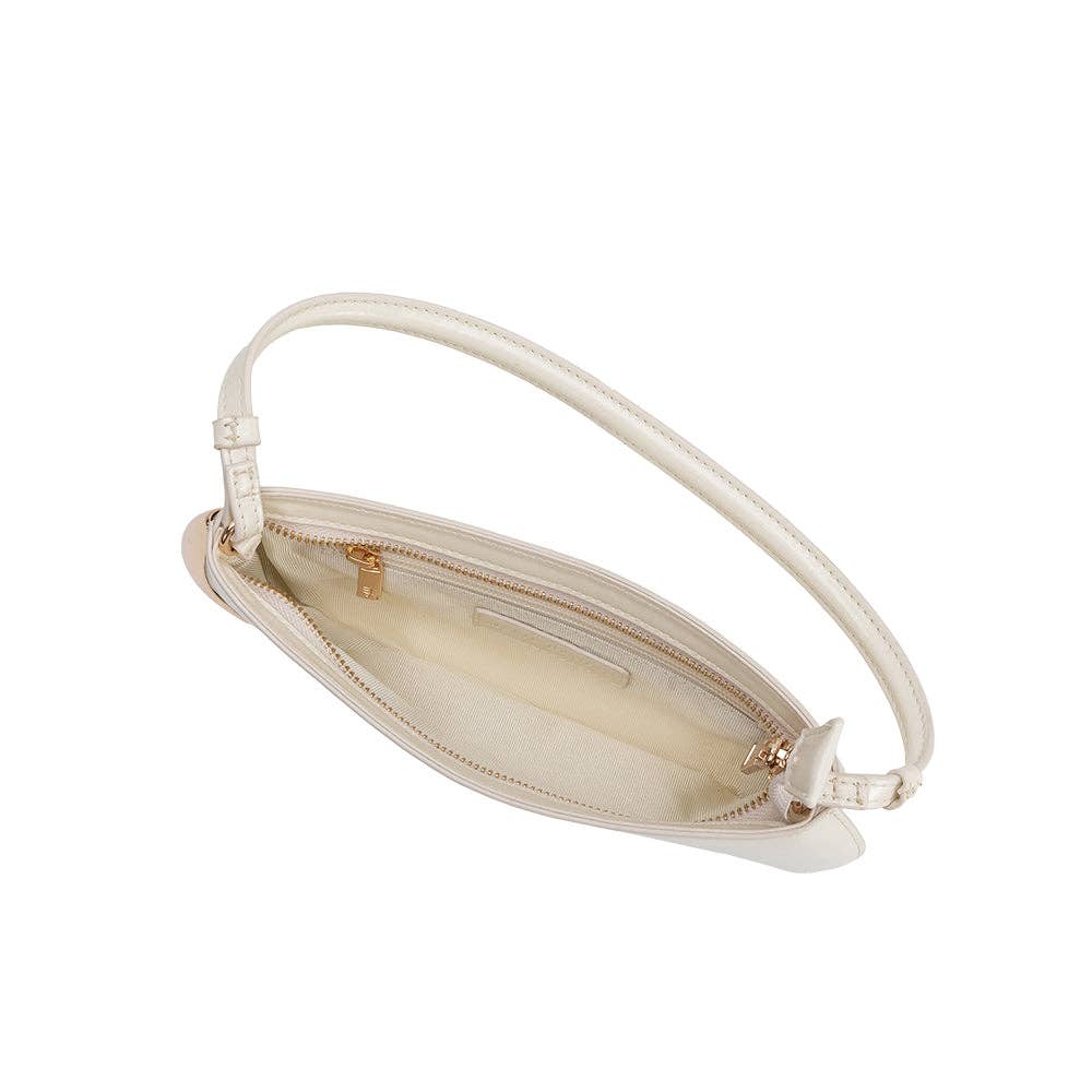 Melie Bianco Sade Ivory Recycled Vegan Leather Shoulder Bag