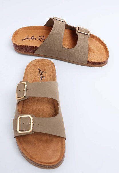 London Rag Gloriosa The Double Strap Slide Sandals