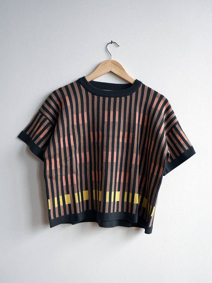 The Endery Bauhaus Short Sleeve Sweater Tee in the Oxide Palette