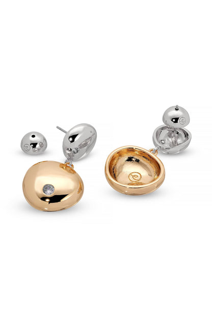 Ettika Polished Double Pebble Drop Earrings