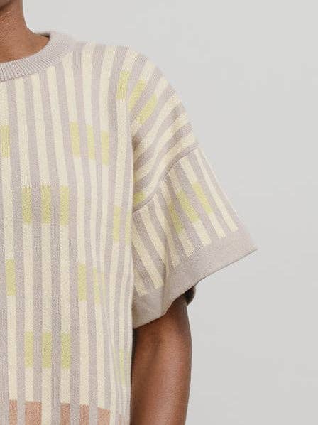 The Endery Bauhaus Short Sleeve Sweater Tee in the Cumulus Palette