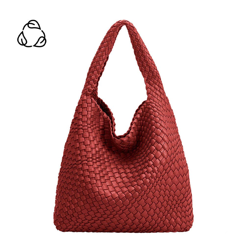 Melie Bianco Johanna Red Large Recycled Vegan Leather Shoulder Bag