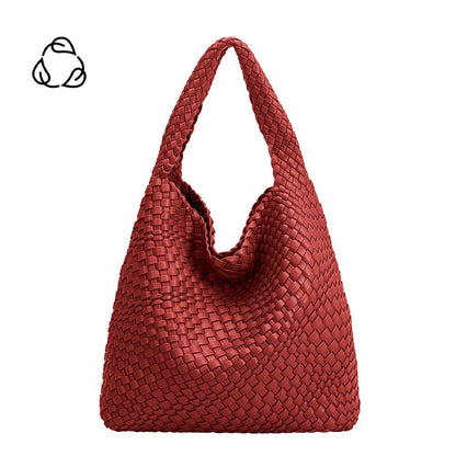 Melie Bianco Johanna Red Large Recycled Vegan Leather Shoulder Bag
