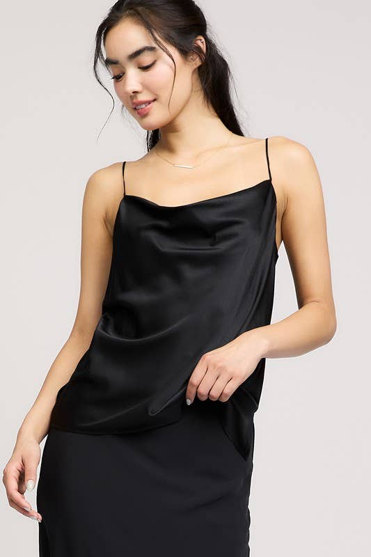 Current Air 100% Silk Cowl Neck Cami Top