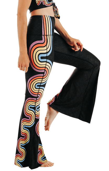 Yoga Democracy Double Rainbow Printed Bell Bottoms