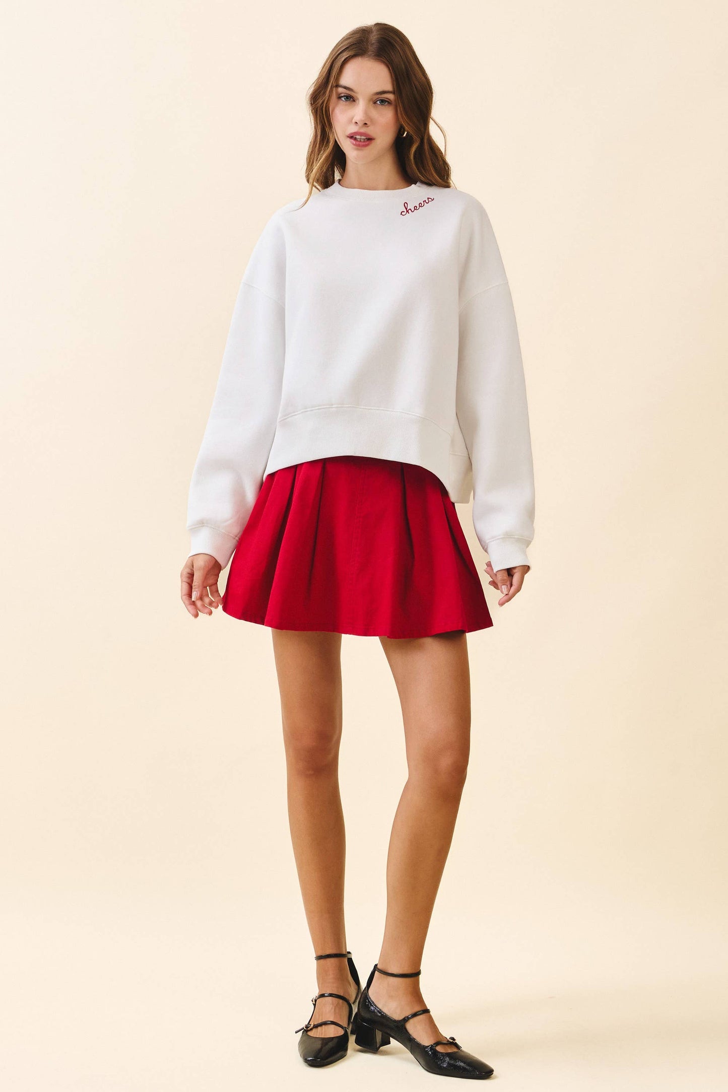 Relaxed Fit Dropped Shoulders Crewneck Sweatshirt