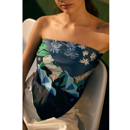 Jessie Zhao Double Sided Silk Scarf of Night Banquet