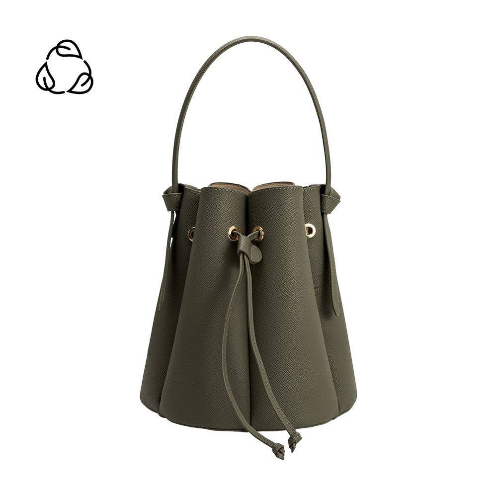 Melie Bianco Laguna Olive Recycled Vegan Leather Top Handle Bag
