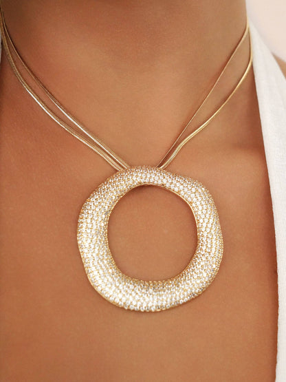 Ettika Open Circle Pavè Necklace