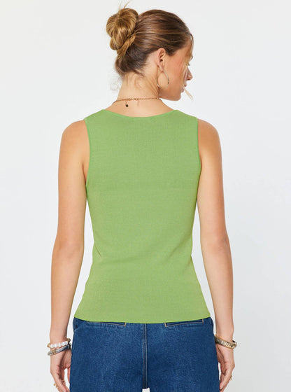 Current Air Sleeveless V-neck Sweater Top
