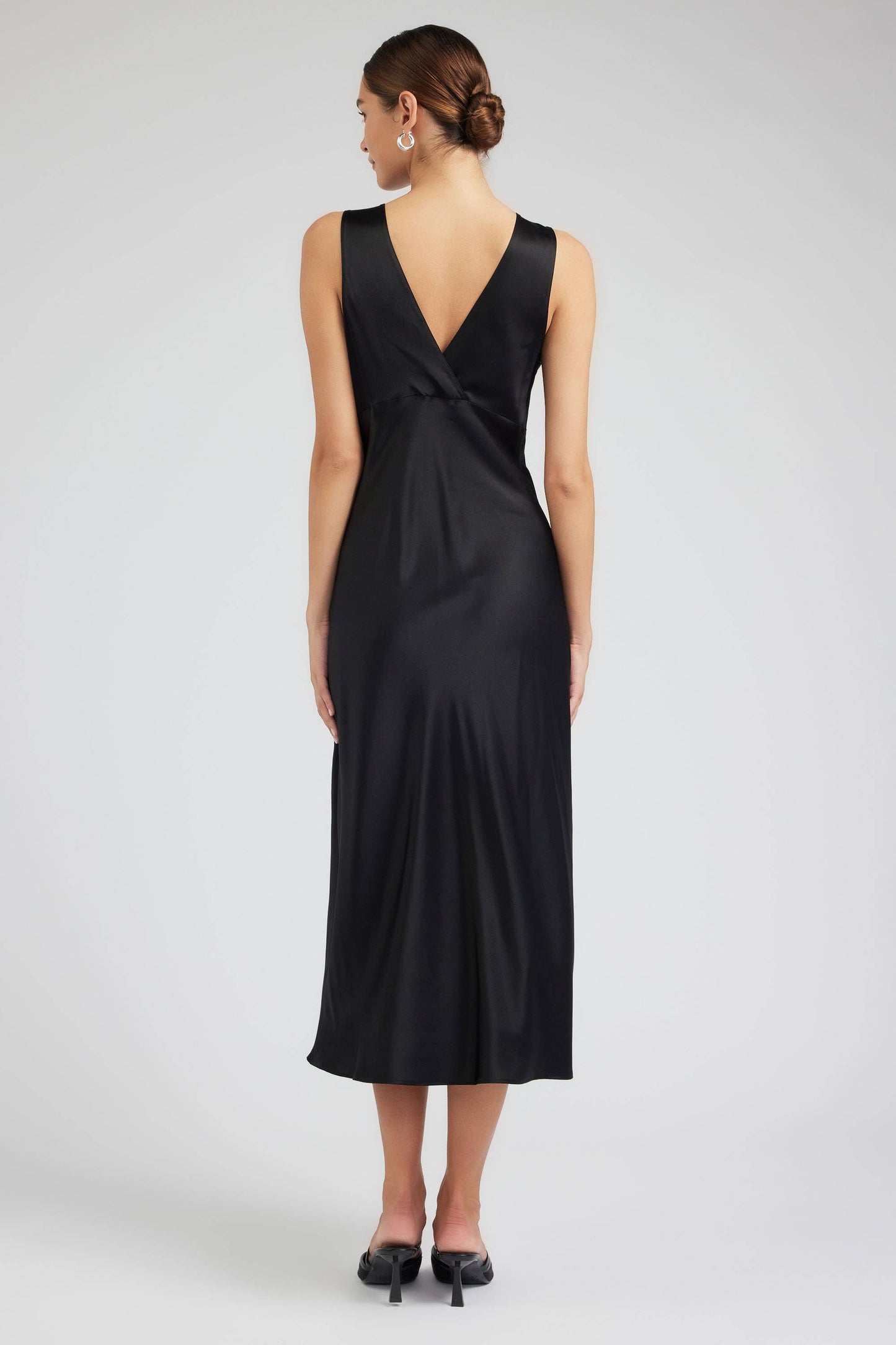 Current Air 100% Silk Sweetheart Midi Dress