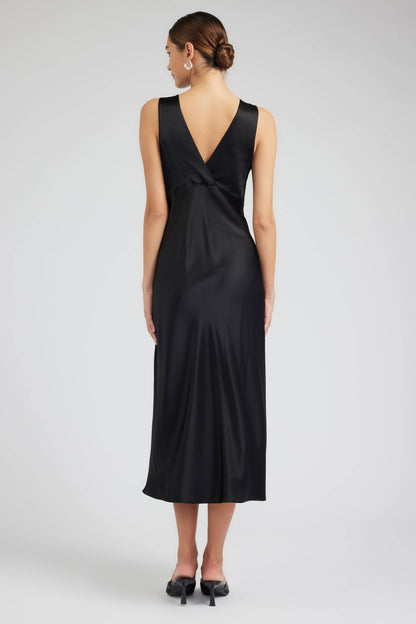 Current Air 100% Silk Sweetheart Midi Dress