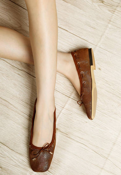 London Rag Darlow Drawstring Bow Ballerinas