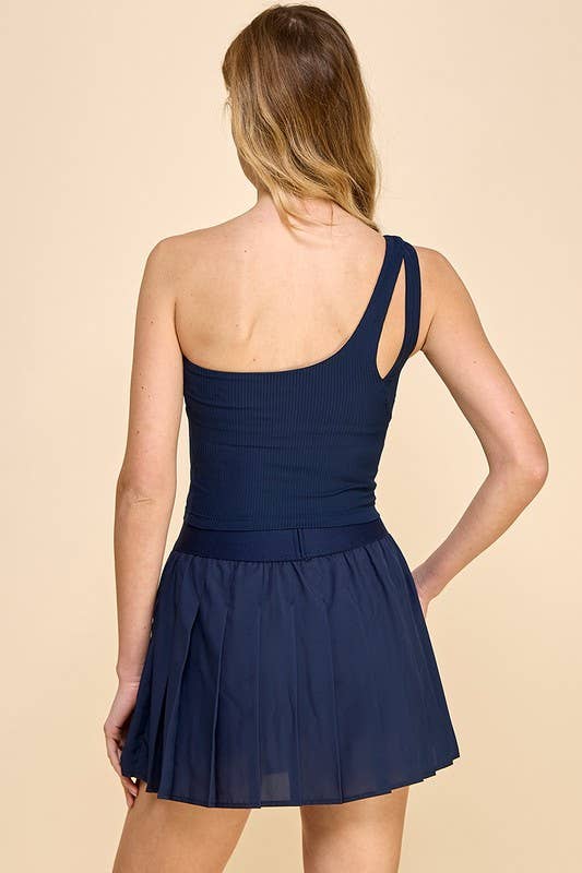 Asymmetrical Keyhole Detail Athleisure Top