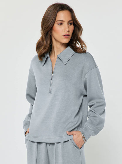 Current Air Collared Half-Zip Pullover Sweatshirt