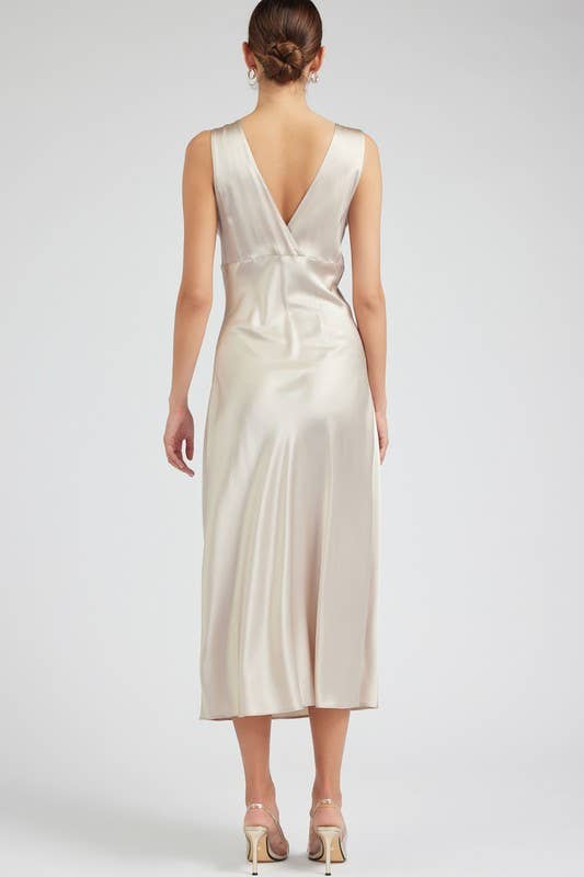 Current Air 100% Silk Sweetheart Midi Dress