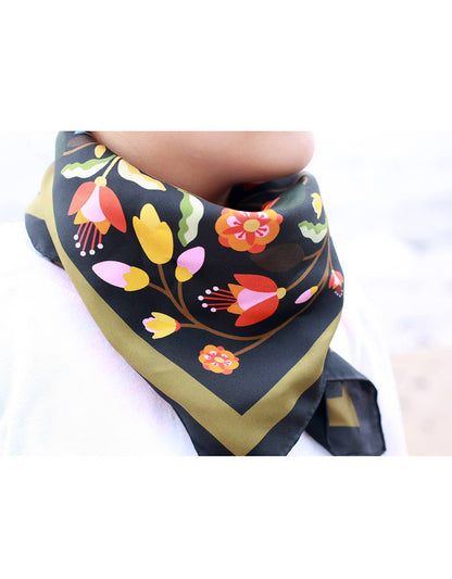 Jessie Zhao Double Sided Silk Scarf of Night Imagination