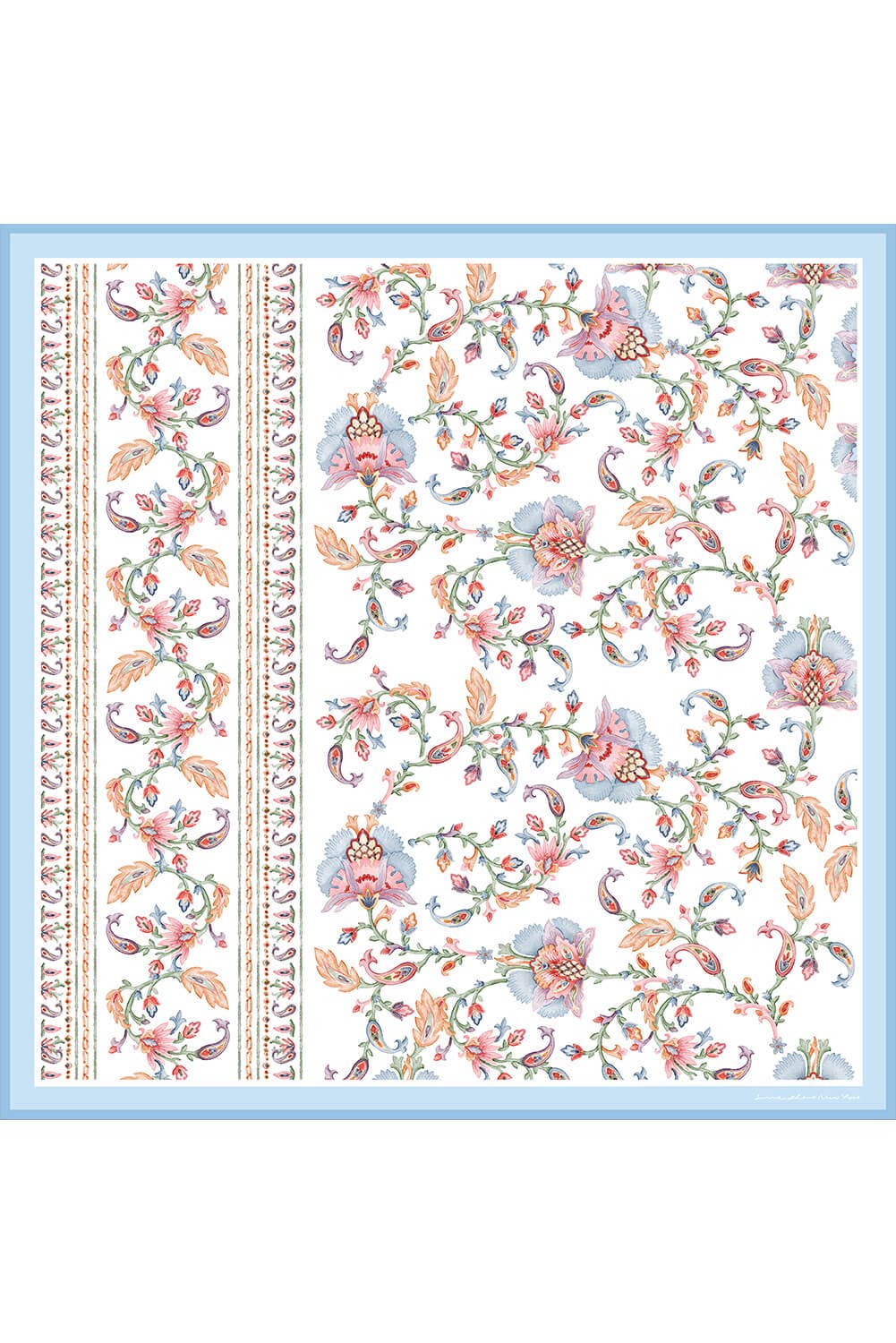 Jessie Zhao Baroque Blossom Double Sided Silk Scarf