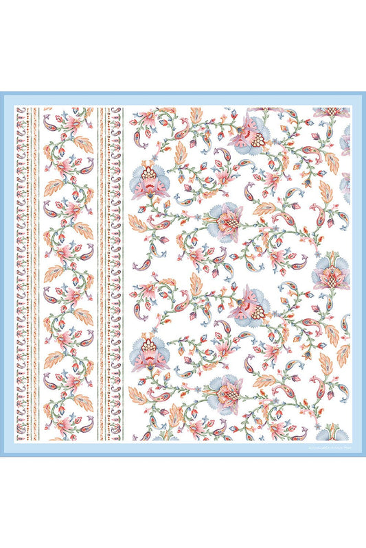 Jessie Zhao Baroque Blossom Double Sided Silk Scarf