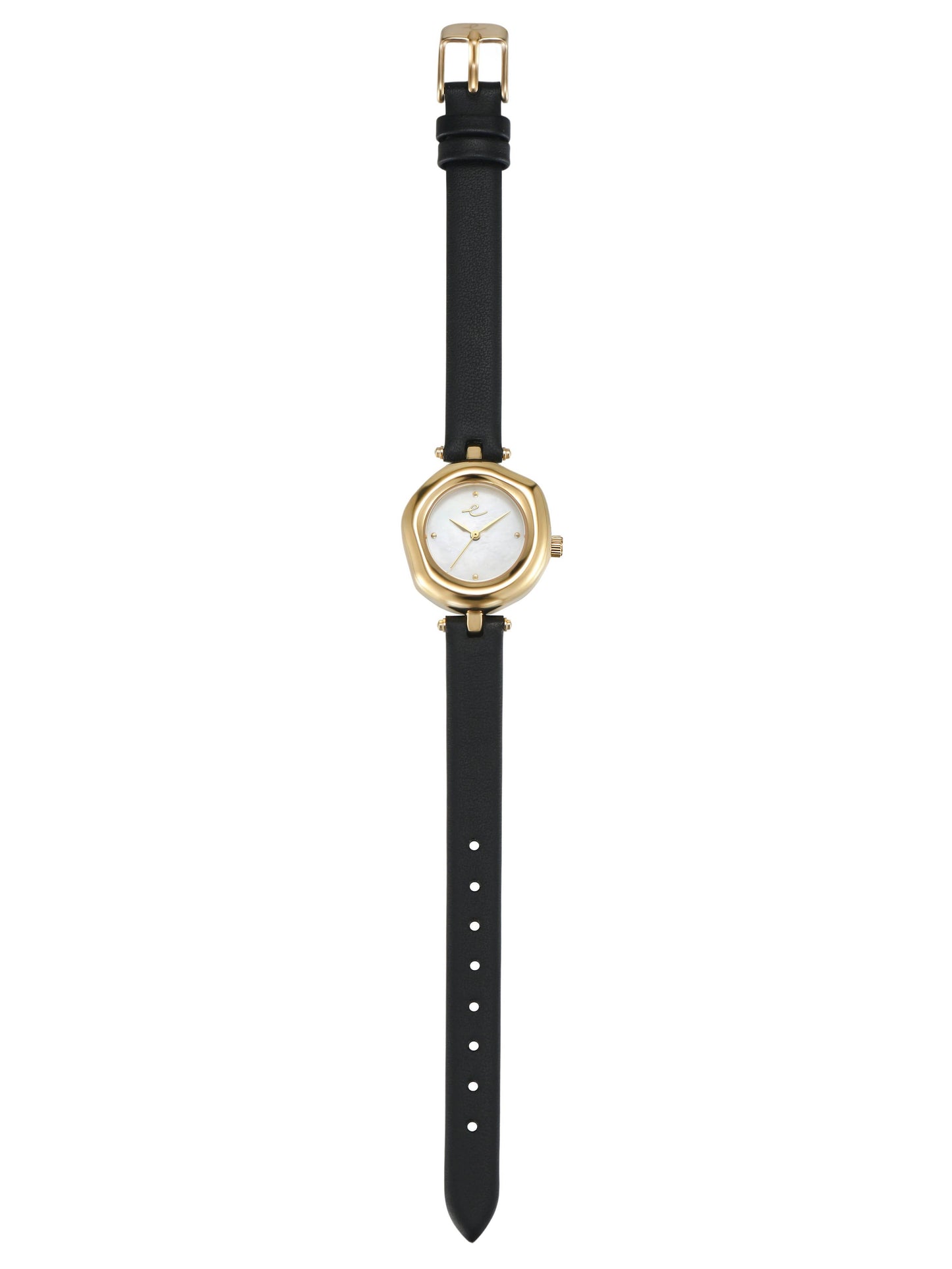 Ettika Open Circle Leather Watch in Black