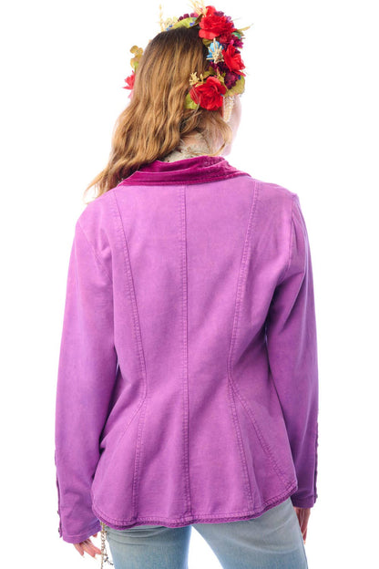 Aratta Colonel Jacket - Violet | French Terry Jacket | Velvet Blazer