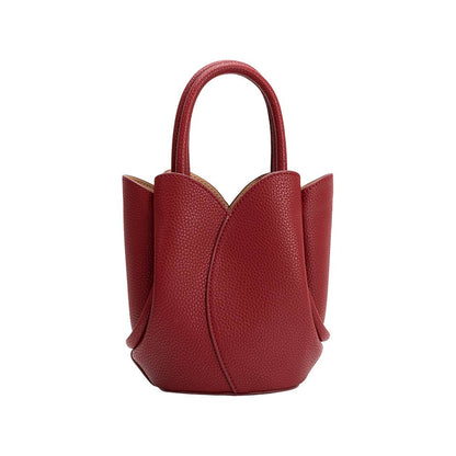 Melie Bianco Tulip Mini Red Recycled Vegan Leather Top Handle Bag