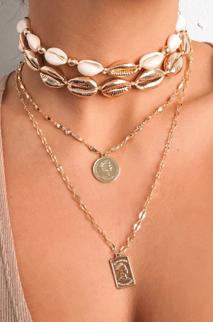 Ettika 18kt Gold Plated Cowrie Shell Necklace