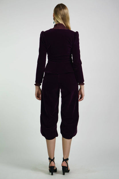 Kristinit Plum Velvet "Bel Age" Pants