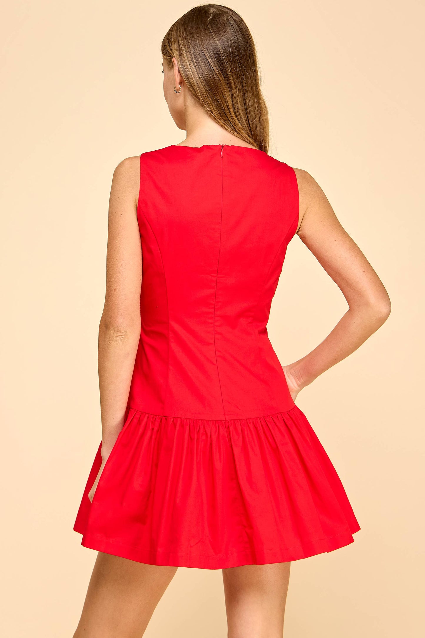 Fit and Flare Dropped Waist Sleeveless Dress