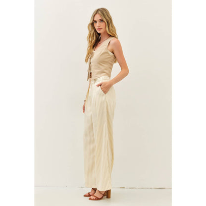 CLASSIC SOFT LINEN OPEN-FRONT VEST WITH BOW DETAIL