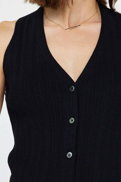 Current Air Pleated Sleeveless Sweater