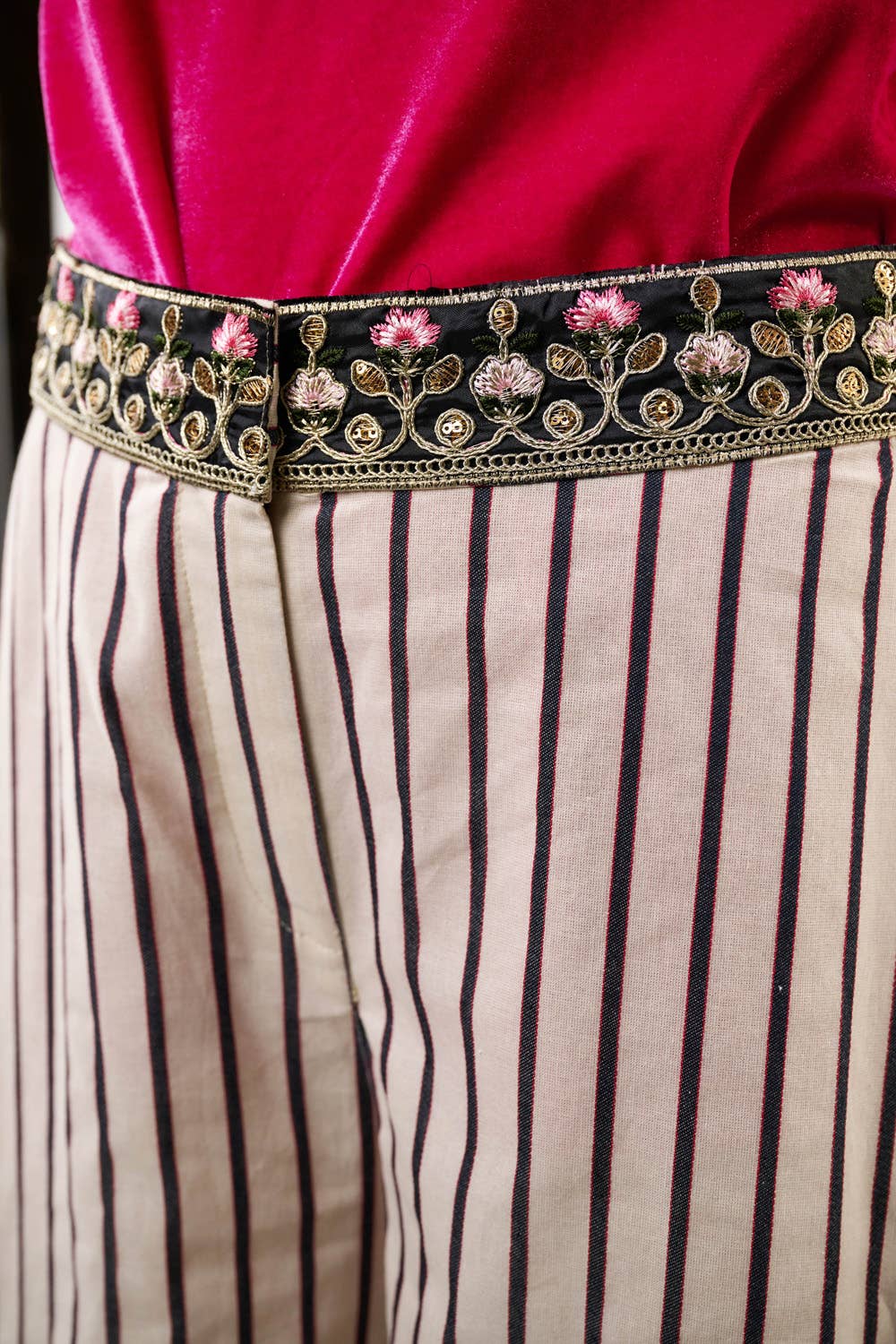 Aratta Derby Princess Stripes Blazer and Wide Leg Pants Set