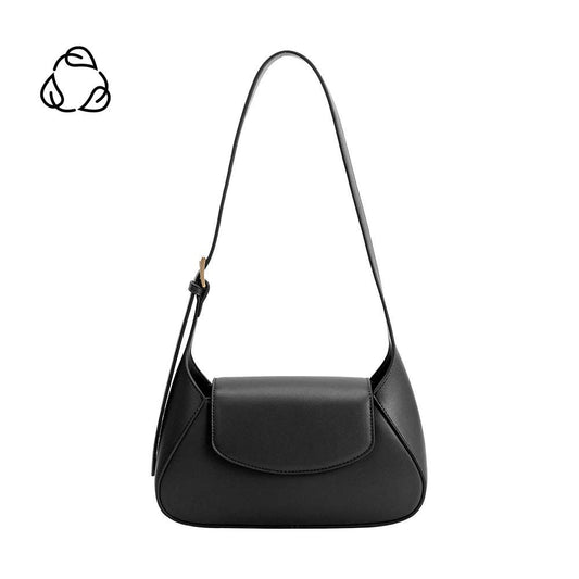 Melie Bianco Melody Black Recycled Vegan Leather Shoulder Bag