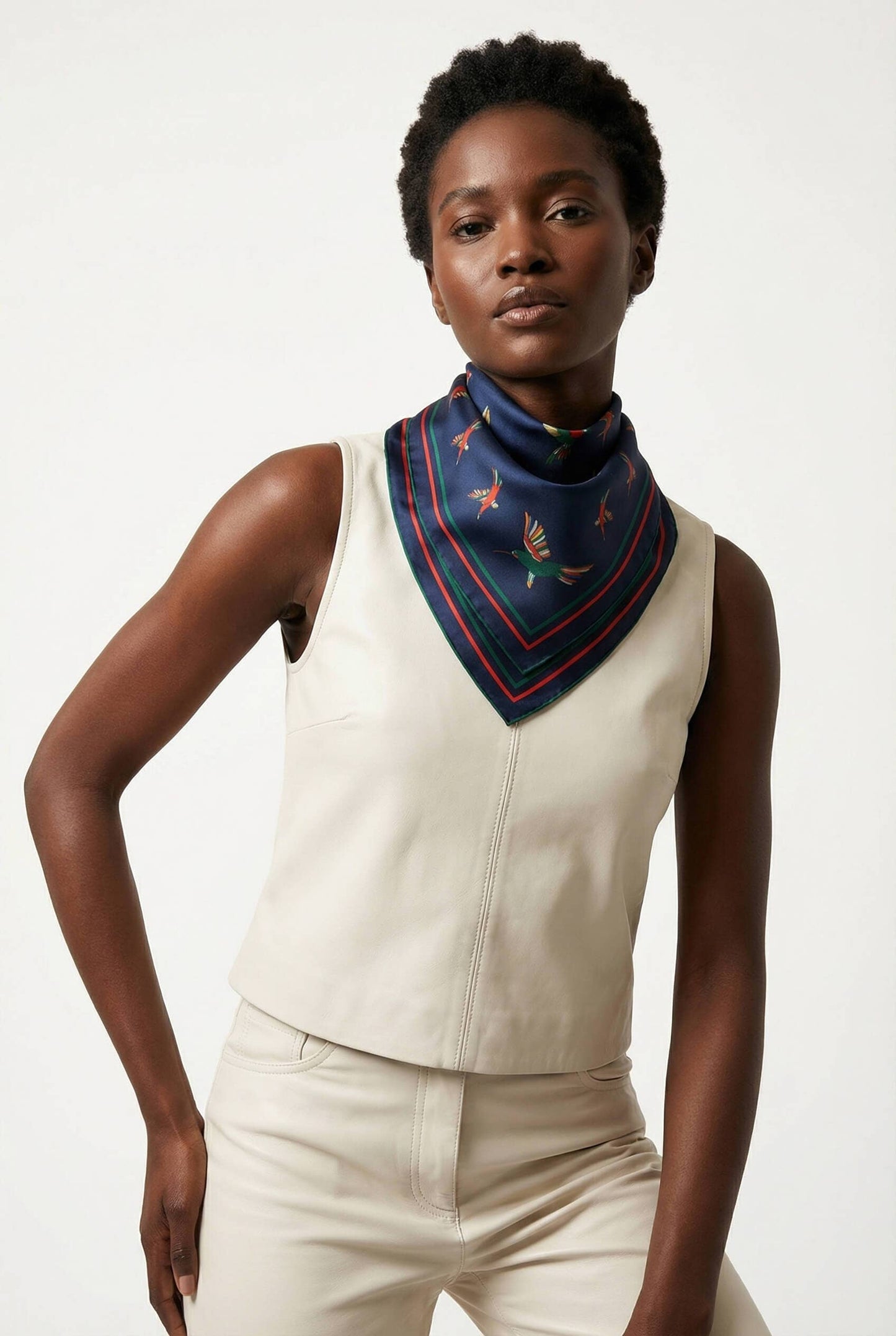 Jessie Zhao Sky Parade Double Sided Silk Scarf