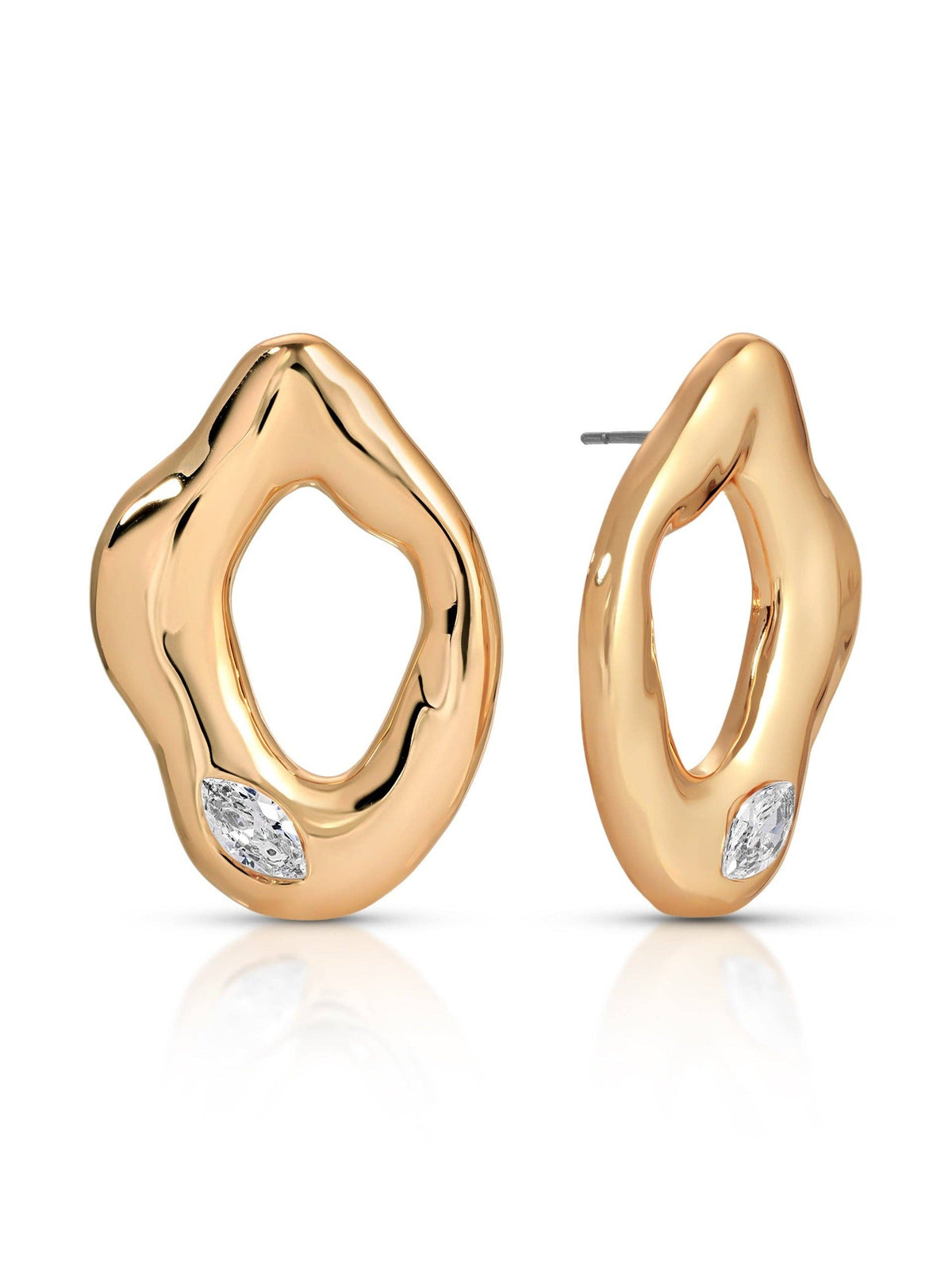 Ettika Melting Metal Crystal Earrings