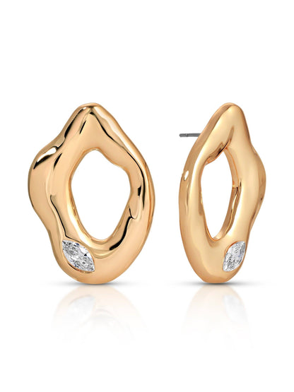 Ettika Melting Metal Crystal Earrings
