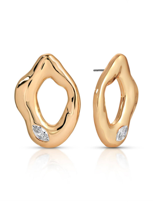Ettika Melting Metal Crystal Earrings