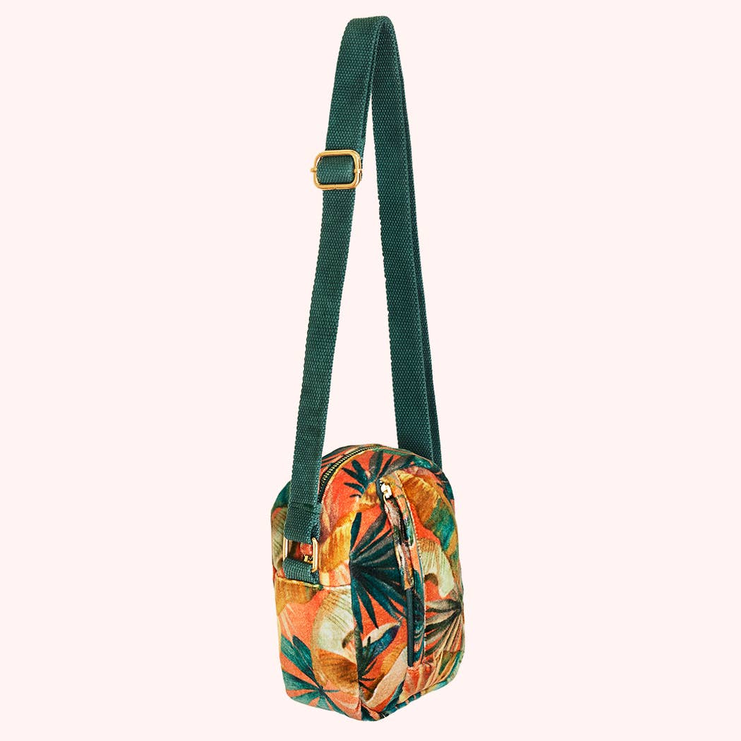 Velvet 'Out & About' Bag - Painted Palms