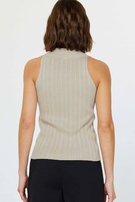 Current Air Pleated Sleeveless Sweater