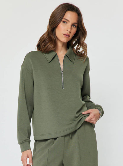 Current Air Collared Half-Zip Pullover Sweatshirt